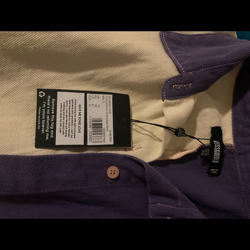 Colorblock Oversized Button Down Shirt